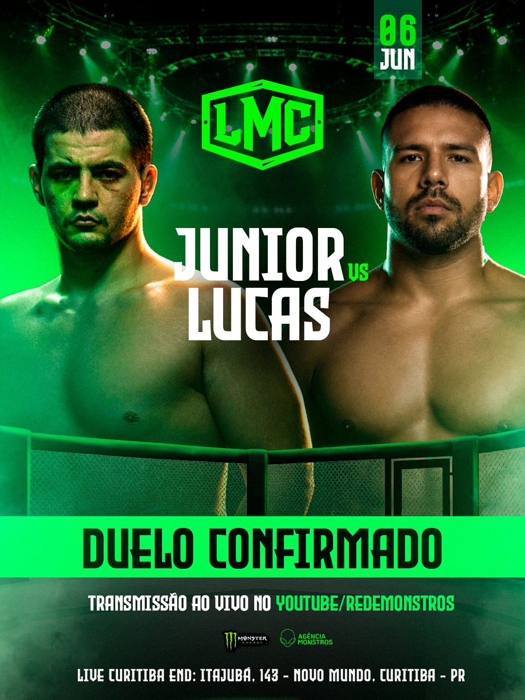 John Allan vs João Zeferino — Co-Main Event MMA, Liga Monstro Combate, Curitiba 06 Jun 2026