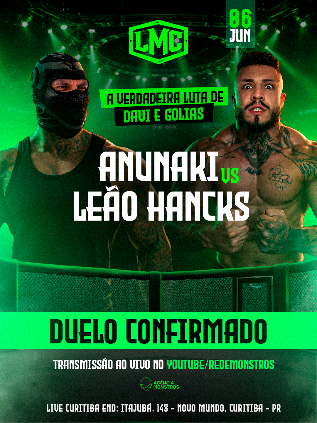 Luta Confirmada, Liga Monstro Combate, Curitiba 06 Jun 2026